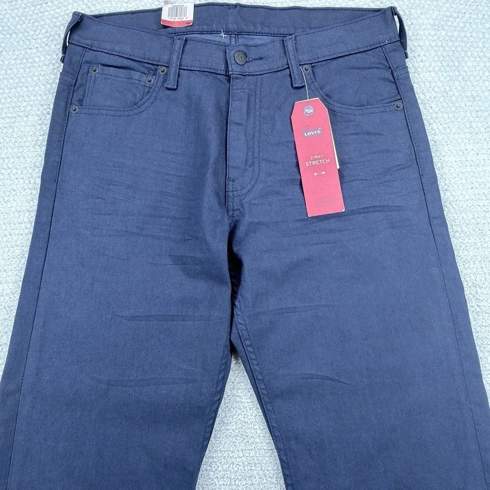 NWT Levis 569 Loose Straight Jeans Mens 30x34 Navy Garment Dyed Comfort Stretch
